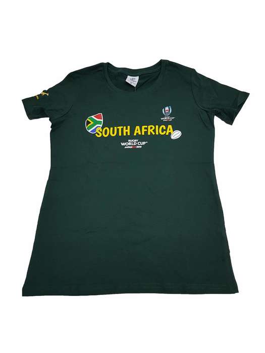 T Shirt Ladies Springboks South Africa Flag Rugby World Cup 2019 Green - Xl 0.30kg