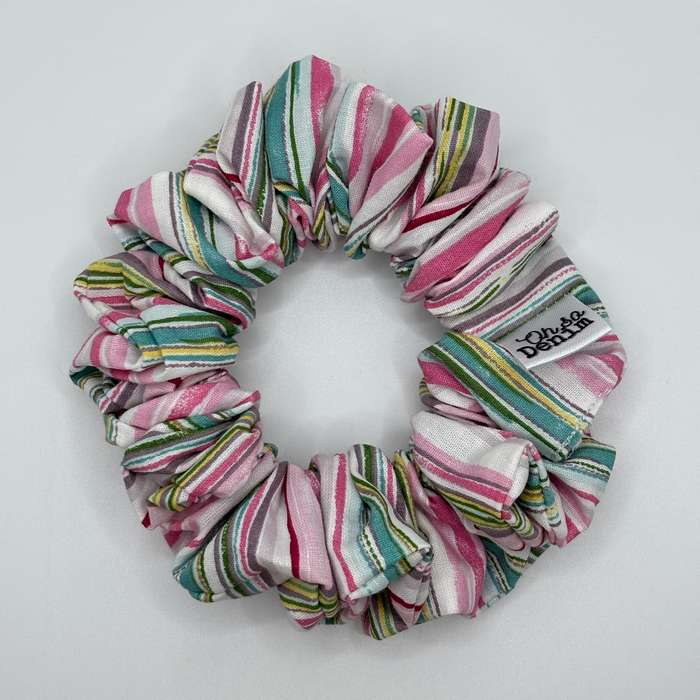 Colourful Striped Hair Scrunchie
