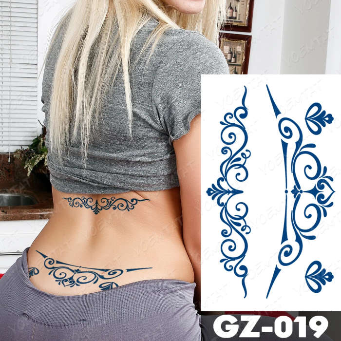 Delicate Vine Lower Back Temporary Tattoo
