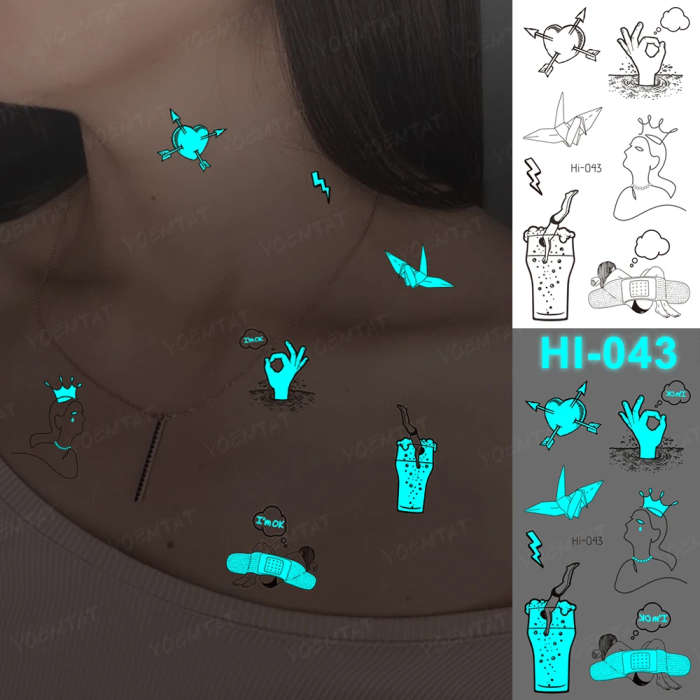 Im OK 2 Glow-In-The-Dark Temporary Tattoos