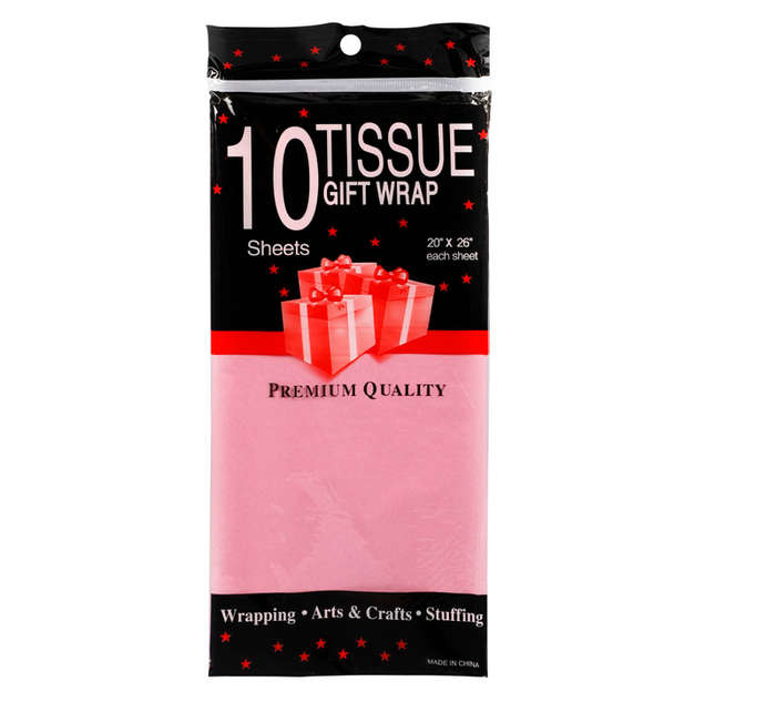 "Paper Tissue - 10 Piece - Pink - 50cm x 66cm - 10 Pack"