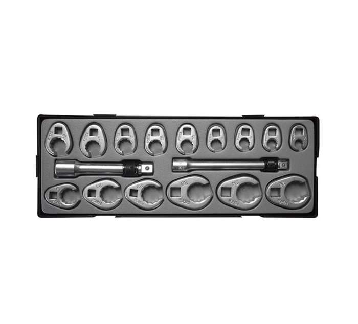 Force - 17 Piece Crowfoot Flare Nut Wrench Set 10-26mm In Box