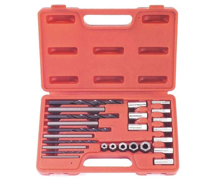 Force - 25 Piece Screw Extractor/Drill And Guide Set