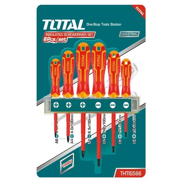 Total 6 Pieces Insulated Screwdriver Set - 2 Pack