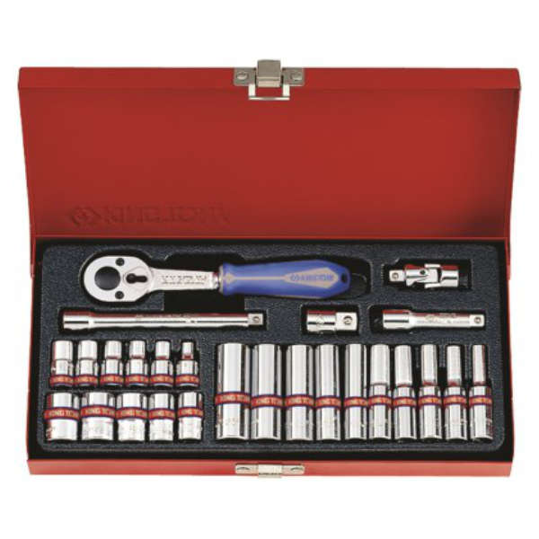 King Tony - Socket Set 1/4 Imperial Standard And Deep 26Pcs