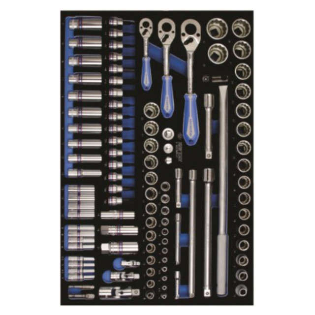 King Tony - 1/4 3/8 & 1/2 Socket Set With Eva Tray 103 Piece