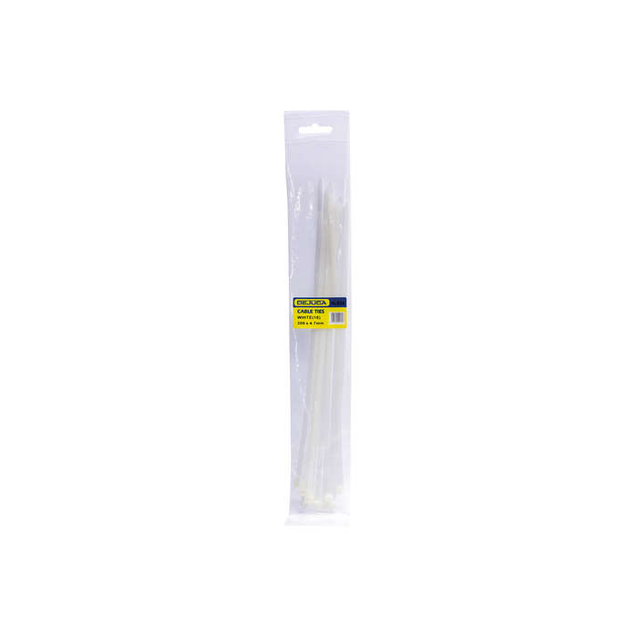 Dejuca - Cable Ties - Natural - 300mm X 4.7mm - 10/pkt - 2 Pack