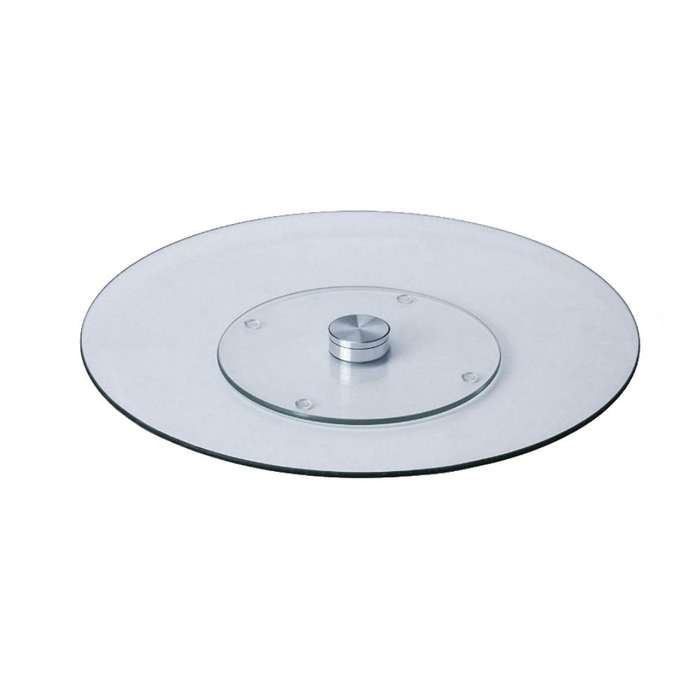35cm Tempered Glass Lazy Suzan - Rotating Serving Tray - 2 Pack