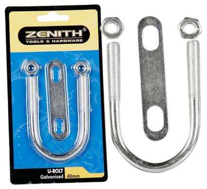 Galvanised U-Bolt - 40mm - 2 Pack