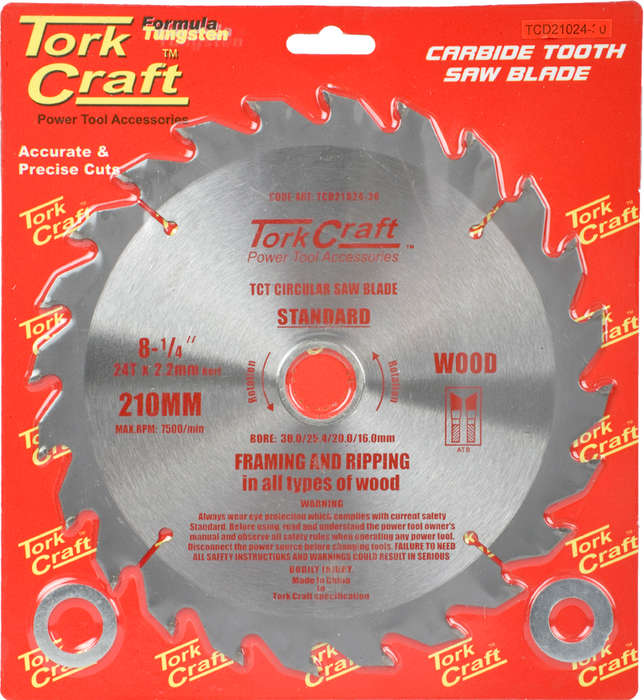 Tork Craft - Blade Tct 210 x 24T 30-1-20-16 General Purpose Rip - 2 Pack