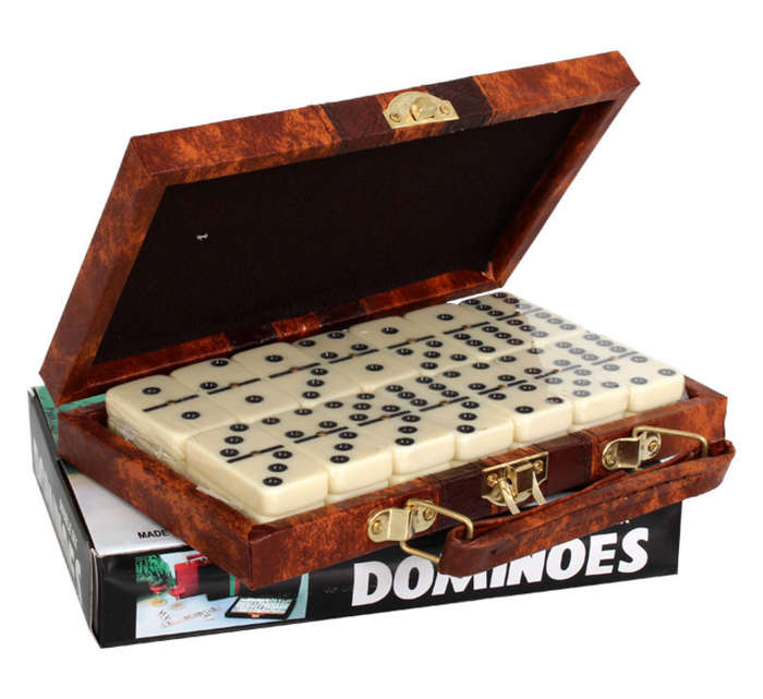 Dominoes - Games - Plastic Domino Set - 18.5cm x 11.5cm x 2.5cm - 2 Pack