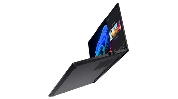 Premium metal exterior of the Lenovo ThinkPad T14s Gen 6 laptop showing the D cover