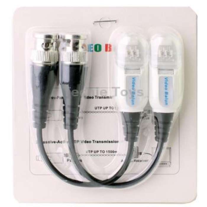 2 PCS Passive UTP Network Video Balun CAT5 to Camera CCTV BNC DVR O-612