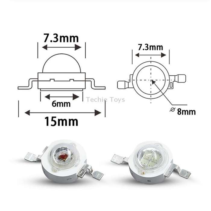 3W High Power LED Light Bulb, For Flashlight, Luminous Flux: 80-90lm