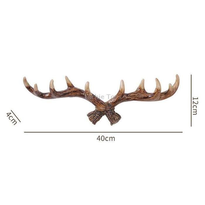 Resin Antler Wall Decoration Wall Hanger Home Living Room Entrance Wall Coat Hook(Light Color)