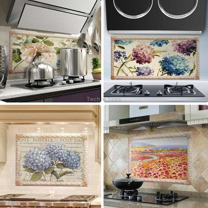 Self-Adhesive Heat-Resistant Oil-Proof Stickers Household Kitchen Stove Tile Wall Stickers, Specific