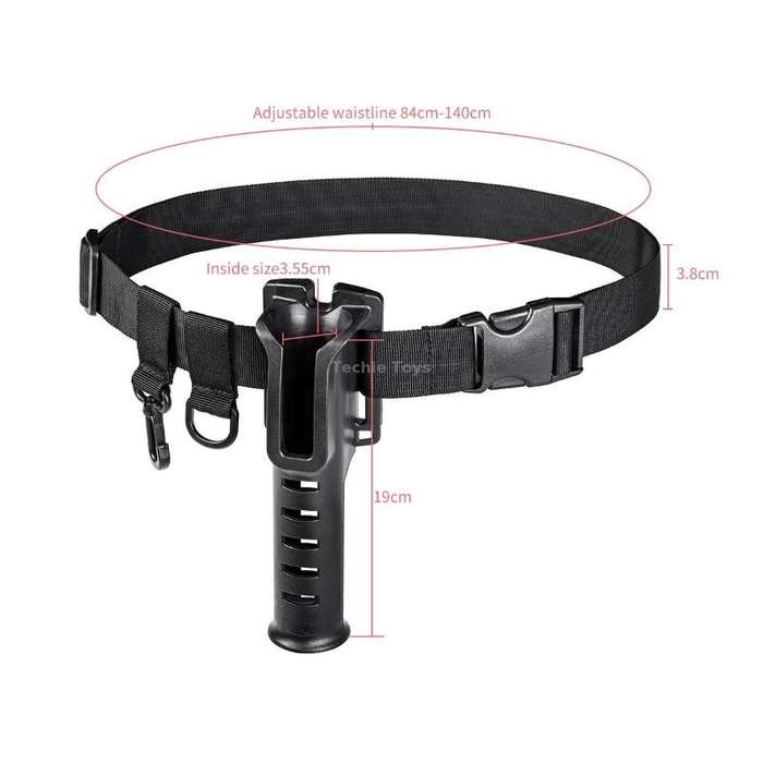 Fishing Rod Waist Belt Rod Holder Fishing Rod Waist Support(28157-B Black)