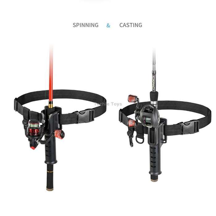 Fishing Rod Waist Belt Rod Holder Fishing Rod Waist Support(28157-B Black)