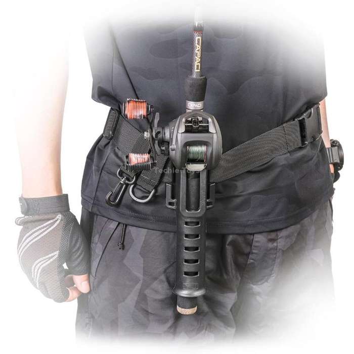 Fishing Rod Waist Belt Rod Holder Fishing Rod Waist Support(28157-B Black)
