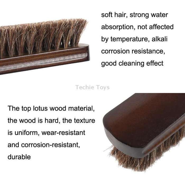 Big Red Horse Brush Horse Mane Brush Soft Shoes Cleaning Brush(Mahogany Brown Hair)