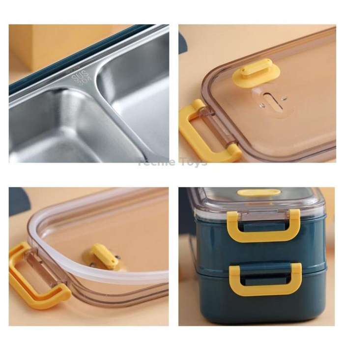 Large Capacity Refillable 304 Stainless Steel Insulated Lunch Box, Specification: 800ml (Pink)