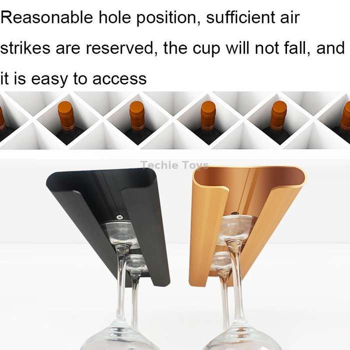 Living Room Punch-free Aluminum Alloy Wine Glass Rack Kitchen Wine Glass Hanger(Champagne)