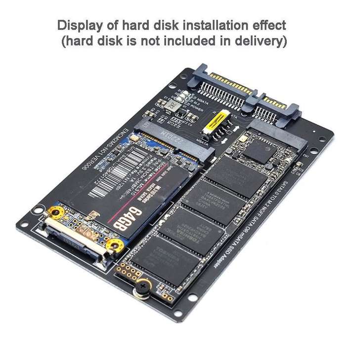 SATA 22PIN To MSATA Or M.2 NGFF SATA Card 2 In 1 SSD Converter Card With SATA 22pin Cable