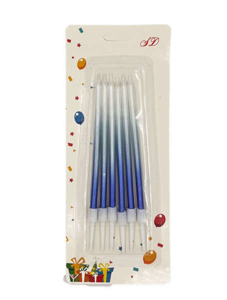 Birthday Candles (Pack of Six) - White Blue Ombre