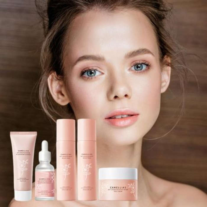 Bioaqua Camellias Anti-Oxidation Moist Repair Skin Care 5 Piece Set