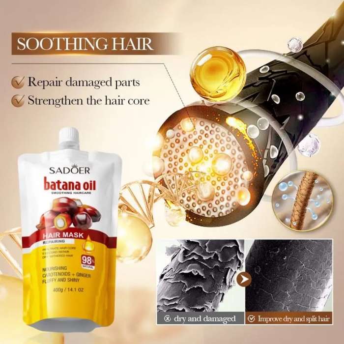 Sadoer Batana Oil Hair Mask  Repairing & Nourishing Deep Conditioner with Carotenoids & Ginger...