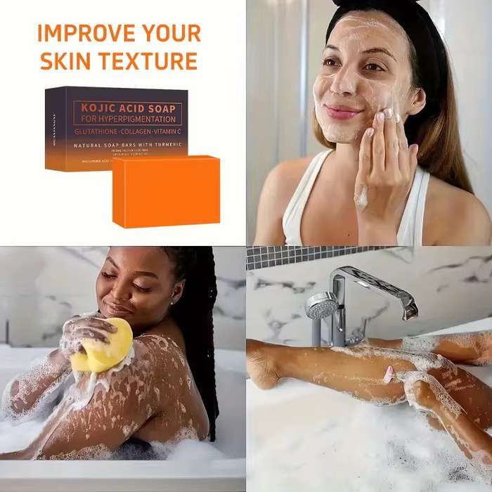 Kojic Acid Soap with Glutathione, Collagen & Vitamin C  Natural Brightening & Moisturizing Bar