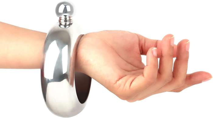 Stainless Steel Liquor Bangle Flask Bracelet