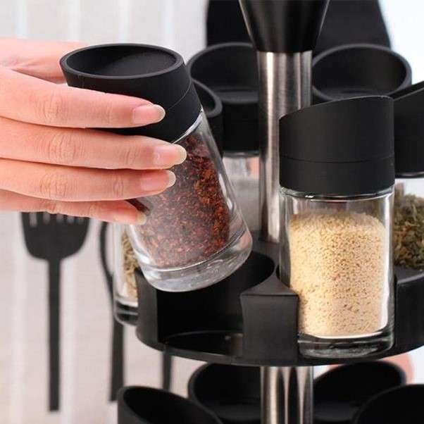 12 Pieces Double Layer Spice Rack Set