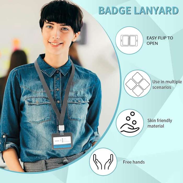 Portable Neck Strap Hanging Employee ID Card Holder