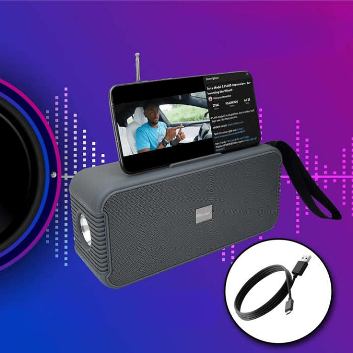 Solar Powered Bluetooth Speaker with Torch Light