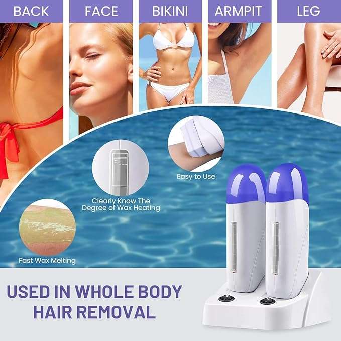 Professional Double Depilatory Roll-On Wax Warmer