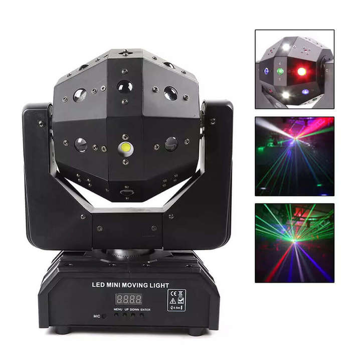 Disco Moving Head RGBW LEDs and Laser Light