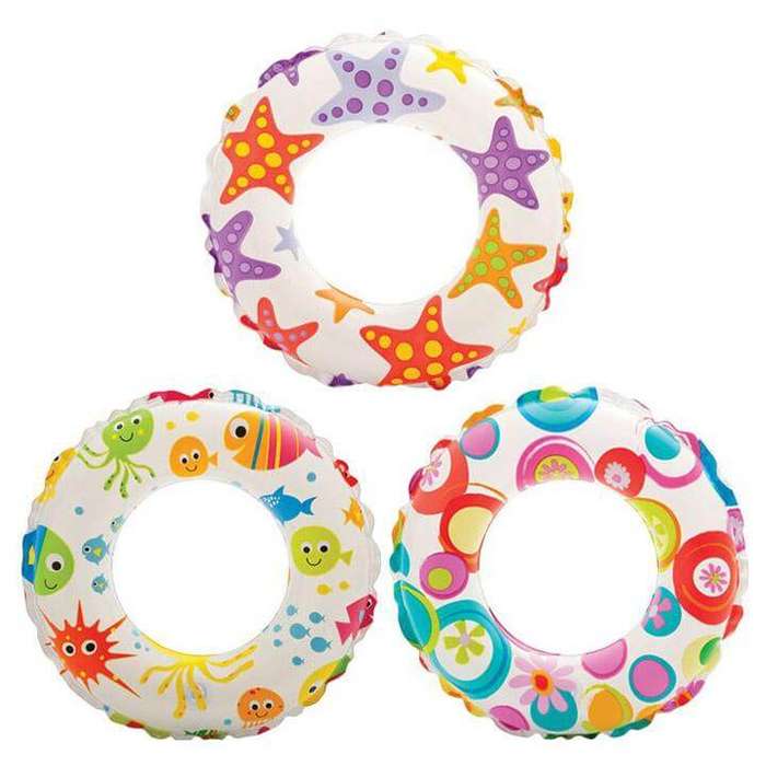 Lively Print Inflatable Swim Ring for Kids