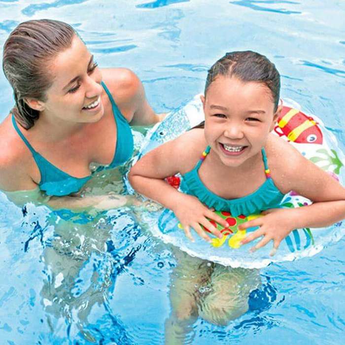 Lively Print Inflatable Swim Ring for Kids