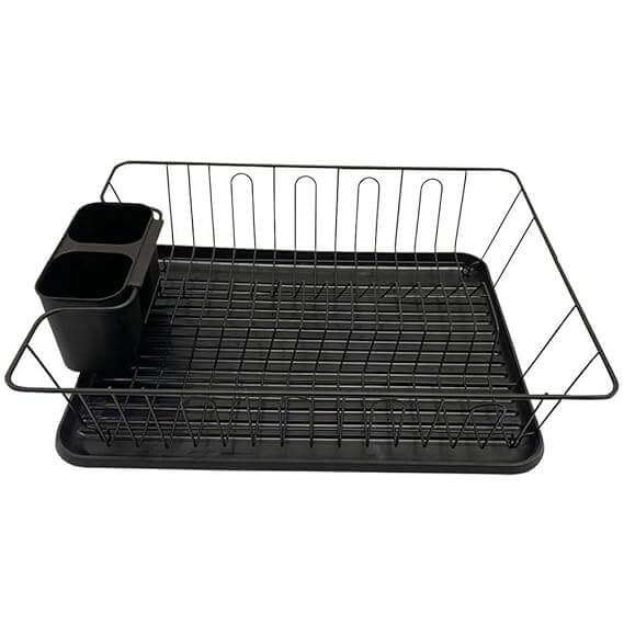 Dish Rack Drainer With Drip Tray and Cutlery Holder