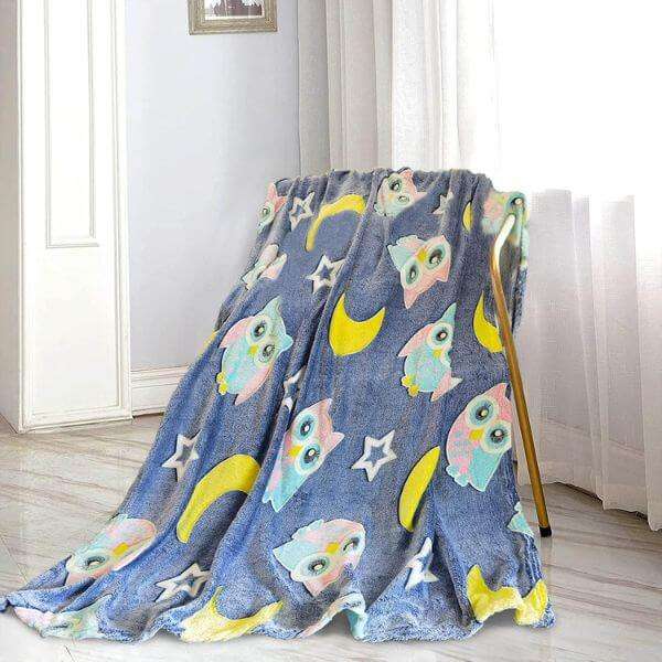 Glow in The Dark Owl Throw Blanket