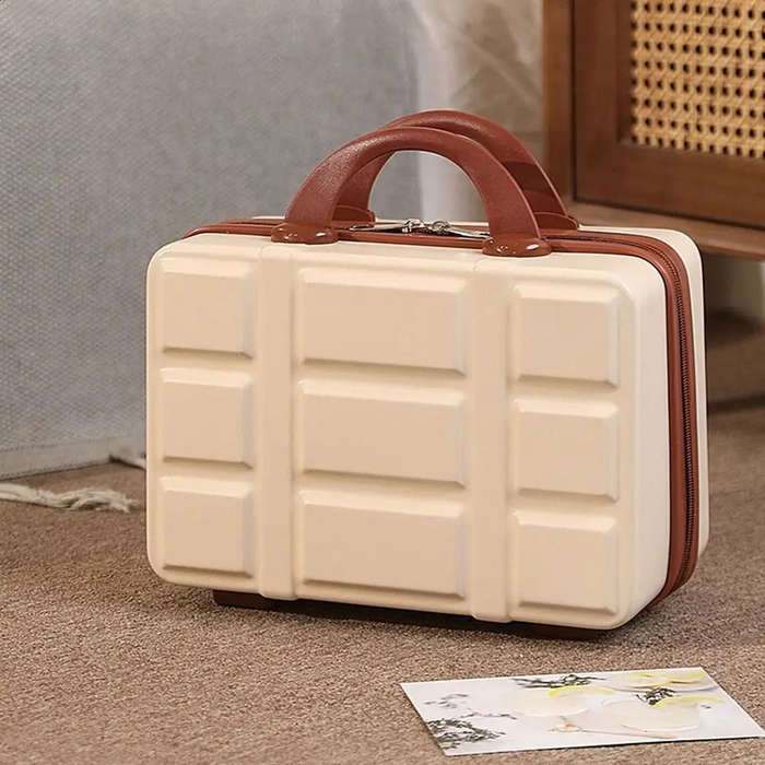 Vintage Hard-Shell Portable Toiletry and Makeup Organizer Travel Case