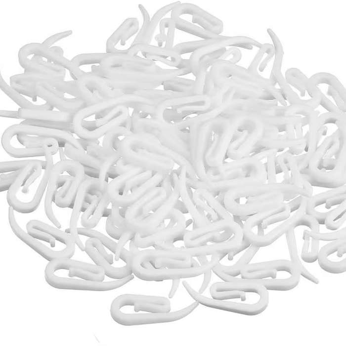 100 Piece R6 Curtain Plastic Hooks