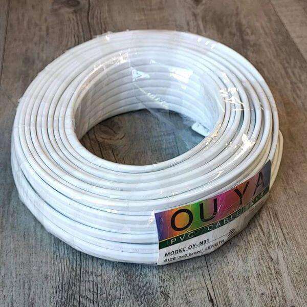 100M 3x1.5mm White Electrical Cable