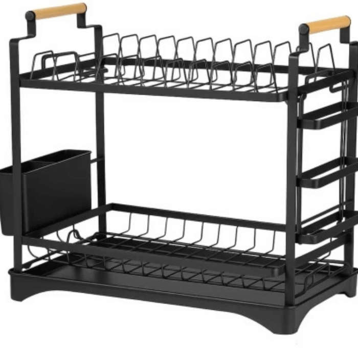 2 Tier Dish Drainer Rack with Drip Tray