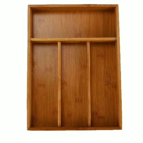 4 Compartment Bamboo Drawer Organizer