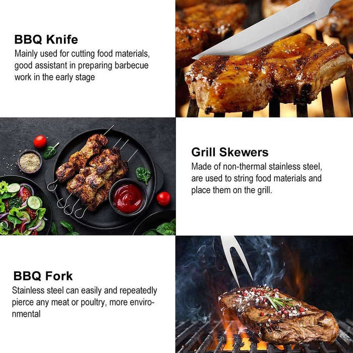 18 Piece Stainless Steel Barbecue Portable Grill Tools Set