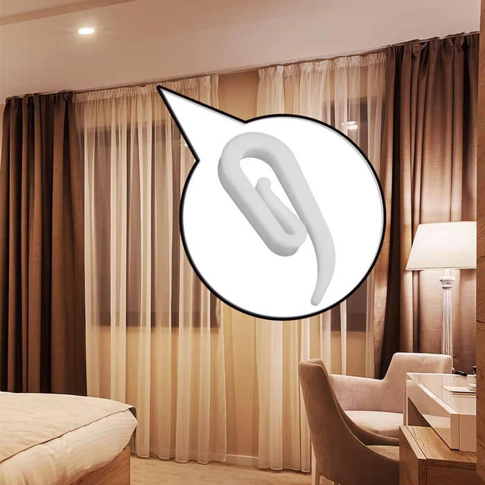 100 Piece R6 Curtain Plastic Hooks