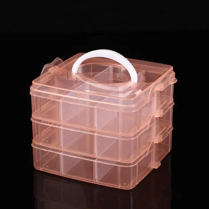 3 Tier Transparent Stackable Storage Box Organizer