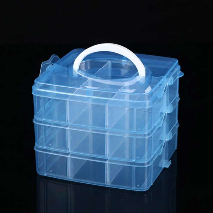 3 Tier Transparent Stackable Storage Box Organizer